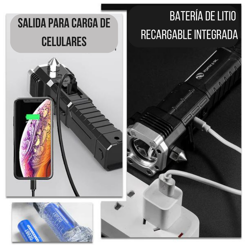 Super Linterna Táctica 4 en 1 - Táctica Militar